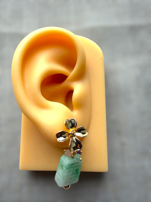 Green Xi Jadeite Earring Studs