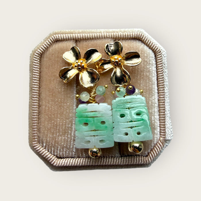 Green Xi Jadeite Earring Studs