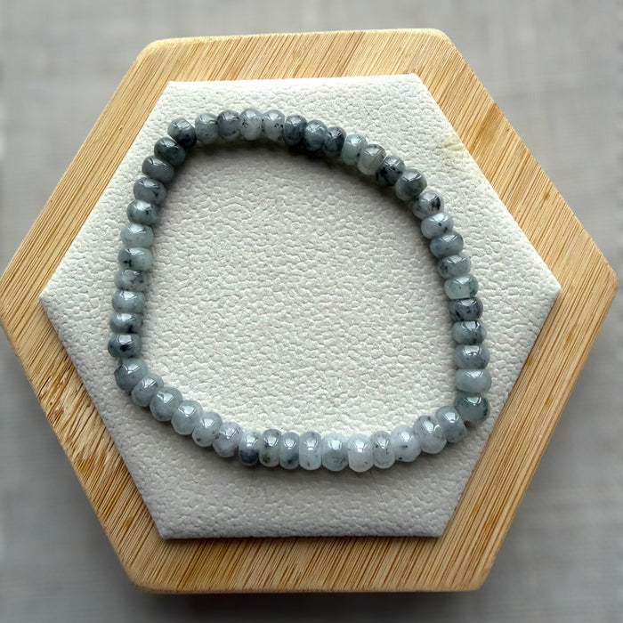 Black Jadeite Abacus Bead Bracelet