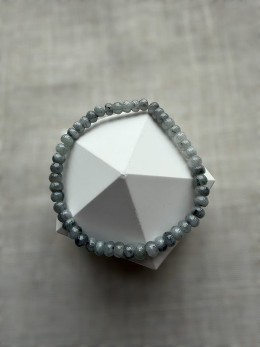 Black Jadeite Abacus Bead Bracelet