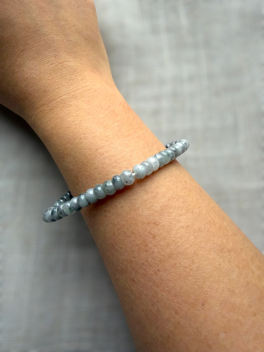 Black Jadeite Abacus Bead Bracelet