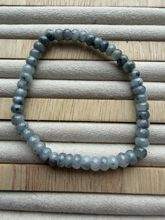 Black Jadeite Abacus Bead Bracelet
