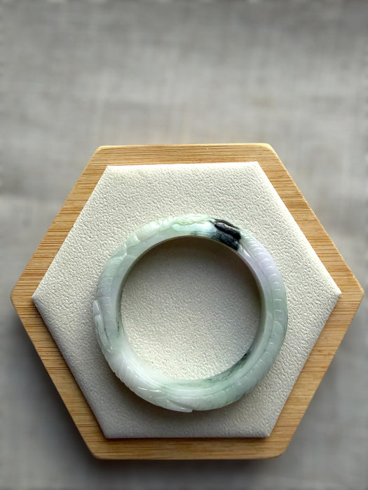 Carved Jadeite Bangle Set