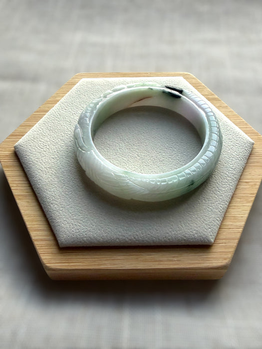Carved Jadeite Bangle Set