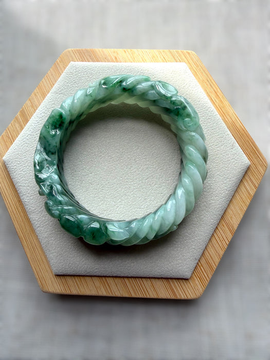 Carved Jadeite Bangle