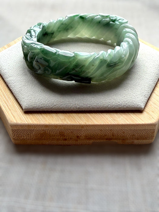 Carved Jadeite Bangle